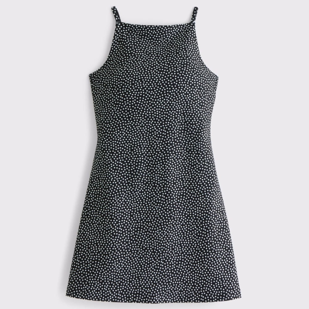 Abercrombie & Fitch Black and White Halter Mini Dress